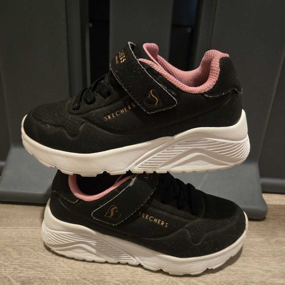 Skechers Kids Black and Pink Sneakers